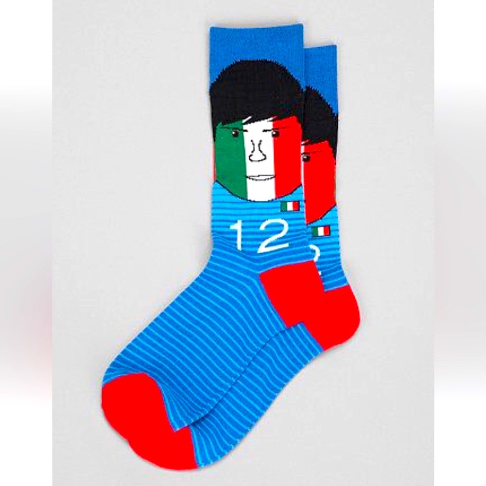 URBAN OUTFITTERS Socks BILLY BERG World Cup FIFA Soccer ITALY Flag OS NWT
